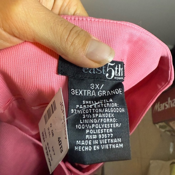 Nwt East 5th Baby Pink Plus Size Single Button Short Sleeve Pea Coat - Picture 3 of 5